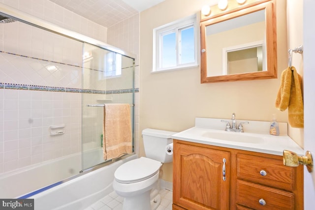 13 Gelding Ct, Olney, MD 20832 - bathroom with vanity, combined bath / shower with glass door, and tile patterned floors