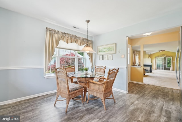 110 Maple Leaf Cir, Sewell, NJ 08080 - dining space with wood finished floors and a ceiling fan