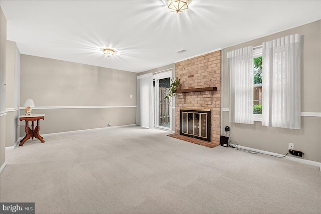 7504 Westlake Ter Unit 25, Bethesda, MD 20817 - unfurnished living room with a brick fireplace and carpet