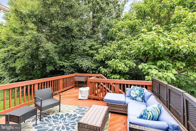 1404 Preserve Ln, Fredericksburg, VA 22401 - wooden deck featuring an outdoor hangout area