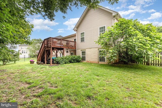 1404 Preserve Ln, Fredericksburg, VA 22401 - back of house featuring a wooden deck and stairs