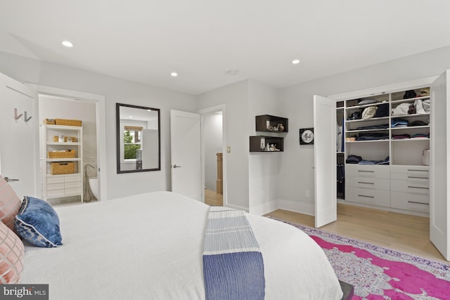 2819 Bellevue Ter NW, Washington, DC 20007 - bedroom featuring wood finished floors, a spacious closet, recessed lighting, and a closet