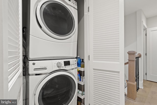 2819 Bellevue Ter NW, Washington, DC 20007 - laundry area with stacked washer / drying machine