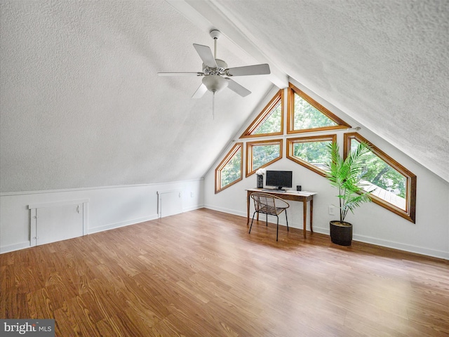 258 Merrimack, Falling Waters, WV 25419 - additional living space featuring a textured ceiling, wood finished floors, and a ceiling fan
