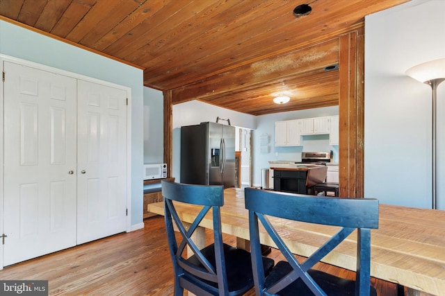 1430 S Old Bethlehem Pike, Quakertown, PA 18951 - dining room featuring wooden ceiling and light wood-style floors