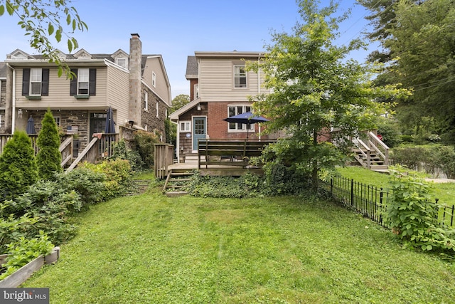 33 Waverly Rd, Wyncote, PA 19095 - back of property with a wooden deck