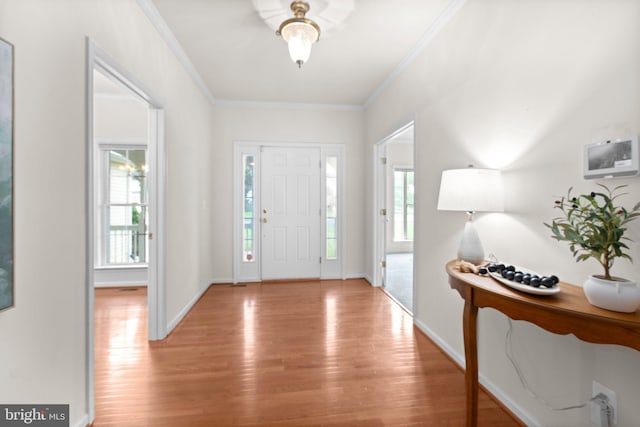 4049 Chatham Dr, King George, VA 22485 - foyer featuring wood finished floors, plenty of natural light, and crown molding