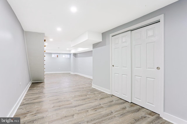 3321 N 11th St, Philadelphia, PA 19140 - below grade area with light wood-type flooring and recessed lighting