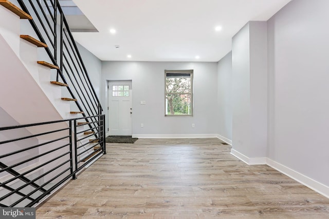 3321 N 11th St, Philadelphia, PA 19140 - entrance foyer with light wood-style floors, recessed lighting, and stairs