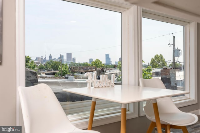 1001 S Carey St, Baltimore, MD 21223 - dining area with a view of skyline and plenty of natural light