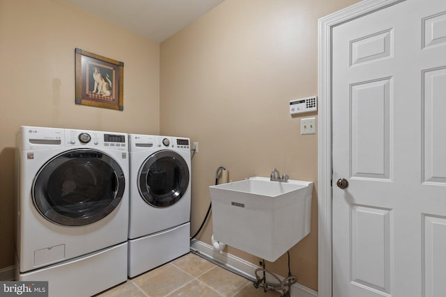 13 Buckwalter Cir, Royersford, PA 19468 - laundry room featuring washer and dryer and light tile patterned flooring
