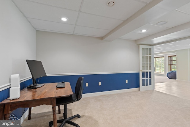13 Buckwalter Cir, Royersford, PA 19468 - carpeted home office featuring recessed lighting and french doors
