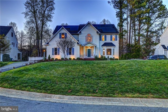 12020 Bennett Ct, Glen Allen, VA 23059 - traditional-style home featuring solar panels and a front lawn