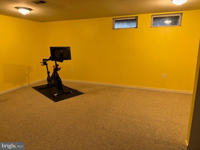 8902 Chesapeake Lighthouse Dr, North Beach, MD 20714 - workout area with carpet flooring and baseboards