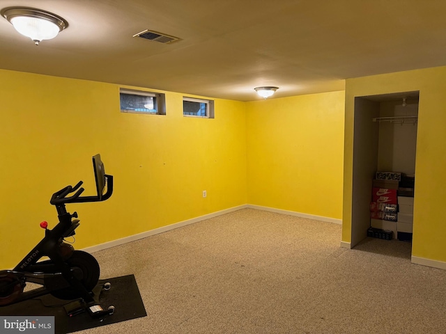 8902 Chesapeake Lighthouse Dr, North Beach, MD 20714 - exercise area with carpet flooring and baseboards