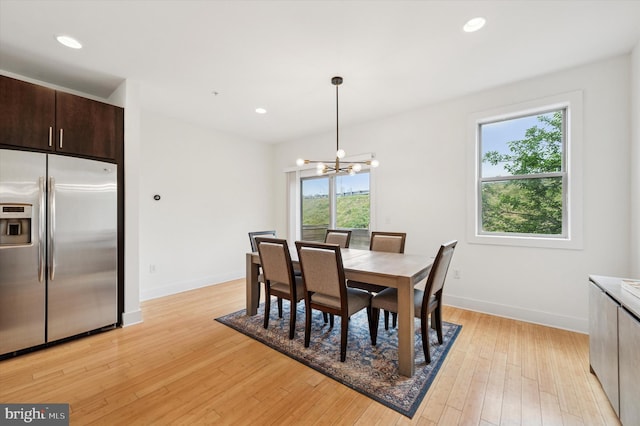 914 N Front St, Philadelphia, PA 19123 - dining room with a chandelier, light wood-type flooring, and recessed lighting
