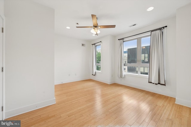 914 N Front St, Philadelphia, PA 19123 - unfurnished room with light wood-type flooring, recessed lighting, and ceiling fan