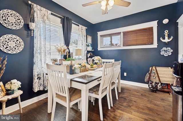 1128 Wilson Dr, Havertown, PA 19083 - dining space featuring ceiling fan and wood finished floors