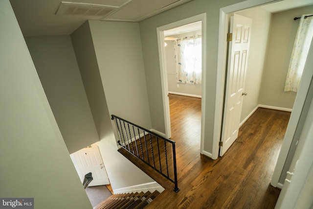 10 Kilkea Ct, Nottingham, MD 21236 - corridor with wood finished floors and attic access