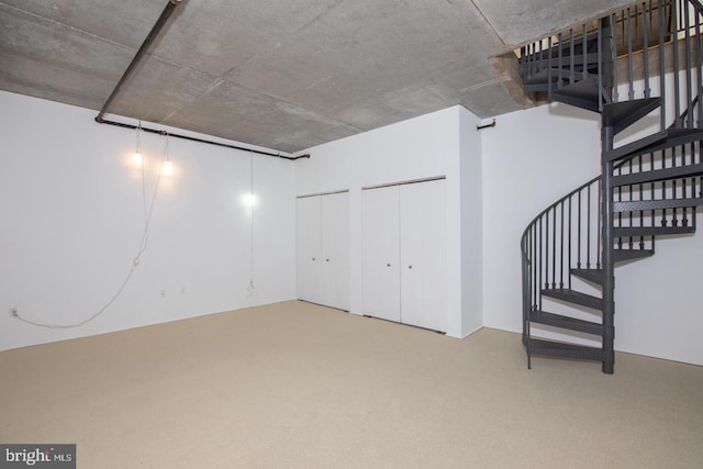 1352 S St Unit 213, Philadelphia, PA 19147 - below grade area featuring stairs and carpet flooring