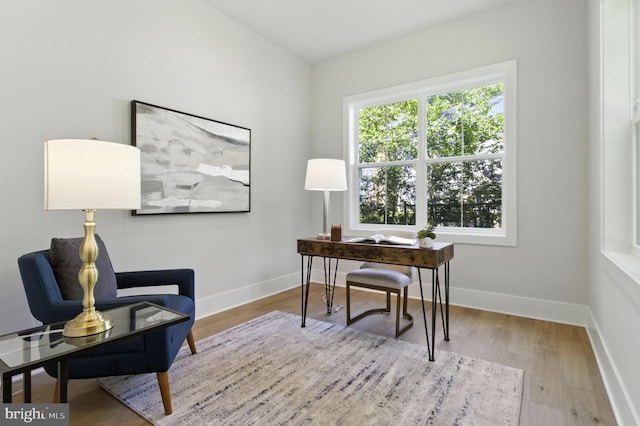 8202 Mockingbird Dr, Annandale, VA 22003 - office area featuring wood finished floors and baseboards