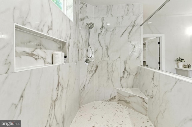 8202 Mockingbird Dr, Annandale, VA 22003 - full bathroom featuring a marble finish shower