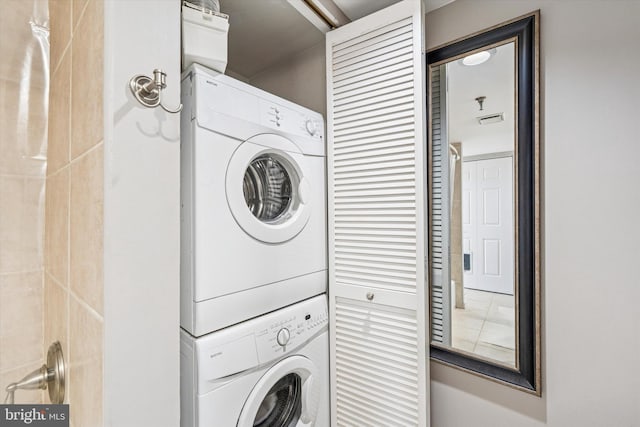 2001 Hamilton St Unit 1205, Philadelphia, PA 19130 - washroom with stacked washer and clothes dryer