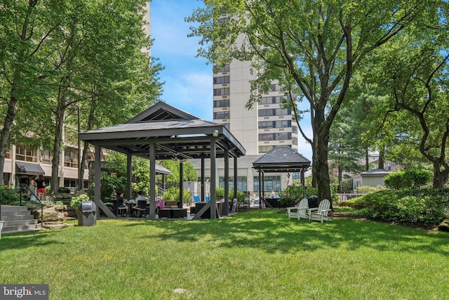 2001 Hamilton St Unit 1205, Philadelphia, PA 19130 - back of property featuring a gazebo and a lawn