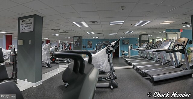 2001 Hamilton St Unit 1205, Philadelphia, PA 19130 - workout area featuring a drop ceiling