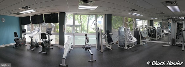 2001 Hamilton St Unit 1205, Philadelphia, PA 19130 - gym featuring a paneled ceiling and baseboards