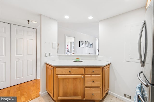 2001 Hamilton St Unit 1205, Philadelphia, PA 19130 - bathroom featuring vanity, recessed lighting, a closet, and tile patterned floors