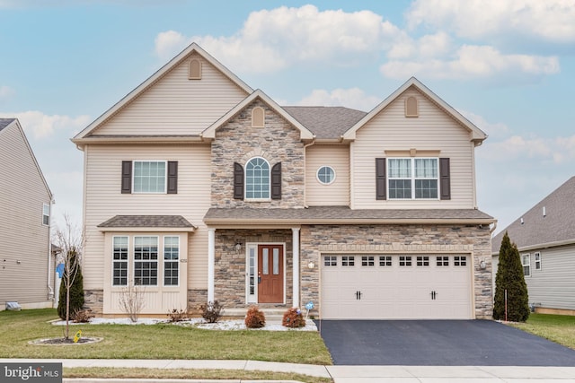 4251 Beech Dr, Nazareth, PA 18064 - craftsman house with stone siding, asphalt driveway, and a garage