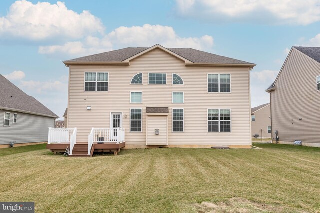 4251 Beech Dr, Nazareth, PA 18064 - rear view of house with a wooden deck and a yard