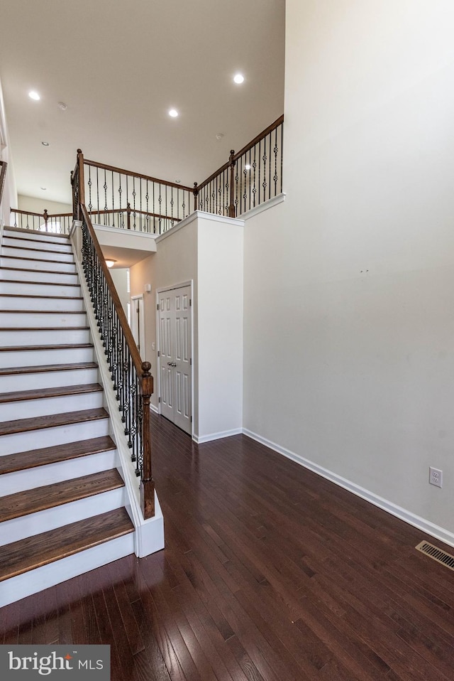 4251 Beech Dr, Nazareth, PA 18064 - staircase featuring hardwood / wood-style floors and recessed lighting