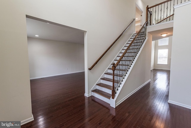 4251 Beech Dr, Nazareth, PA 18064 - stairs with hardwood / wood-style flooring and baseboards