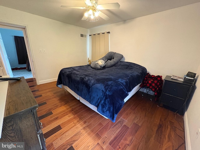 4105 Sunburst Ct, Alexandria, VA 22303 - bedroom with wood finished floors and ceiling fan