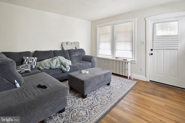 1711 W Union Blvd, Bethlehem, PA 18018 - living room featuring radiator heating unit and wood finished floors
