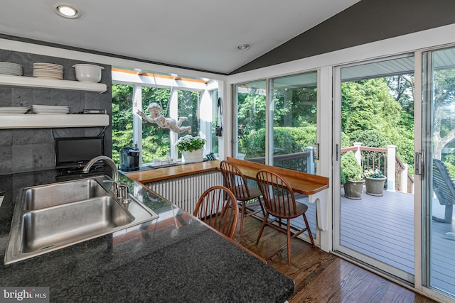 697 Prospect Ave, Princeton, NJ 08540 - sunroom / solarium featuring lofted ceiling, wood finished floors, and recessed lighting