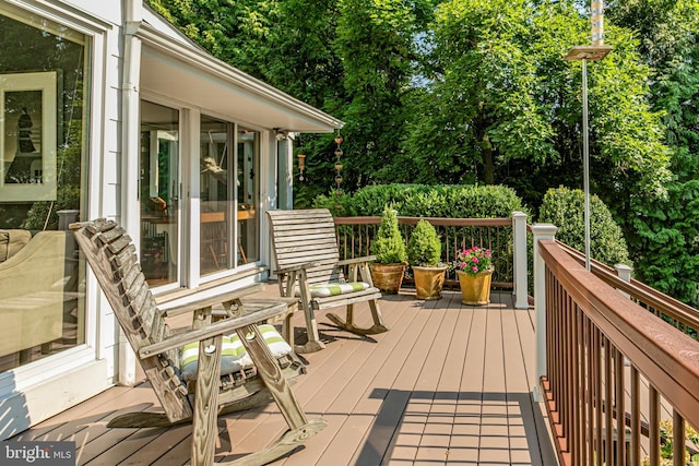 697 Prospect Ave, Princeton, NJ 08540 - wooden terrace featuring view of wooded area