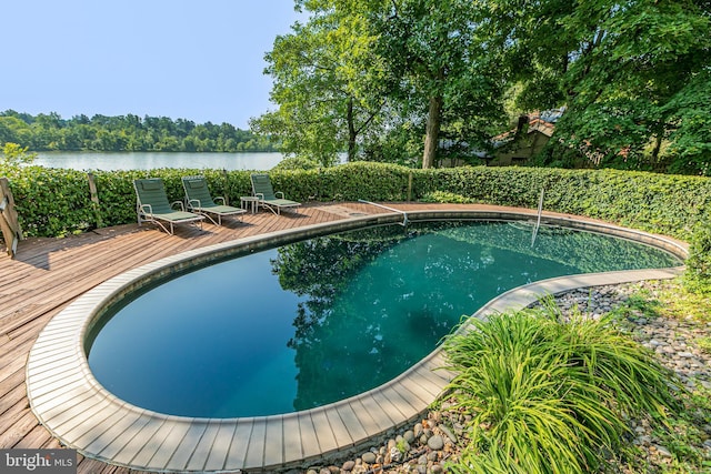 697 Prospect Ave, Princeton, NJ 08540 - view of pool featuring a deck with water view