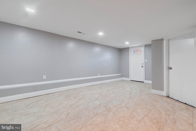 1539 N Payson St, Baltimore, MD 21217 - finished basement featuring recessed lighting and baseboards