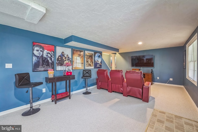 1012 Woodridge Rd, Red Lion, PA 17356 - home theater room featuring carpet floors, recessed lighting, and a textured ceiling