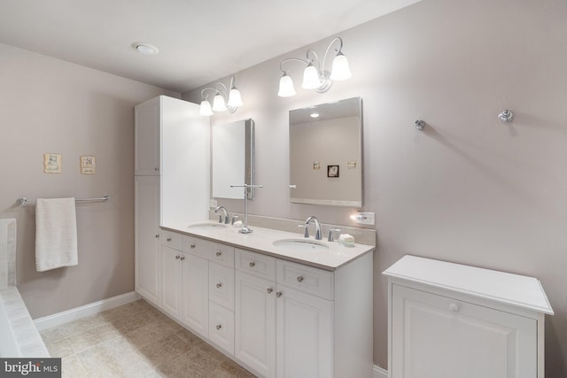 28 Amherst Way, West Windsor, NJ 08550 - bathroom with double vanity and tile patterned floors