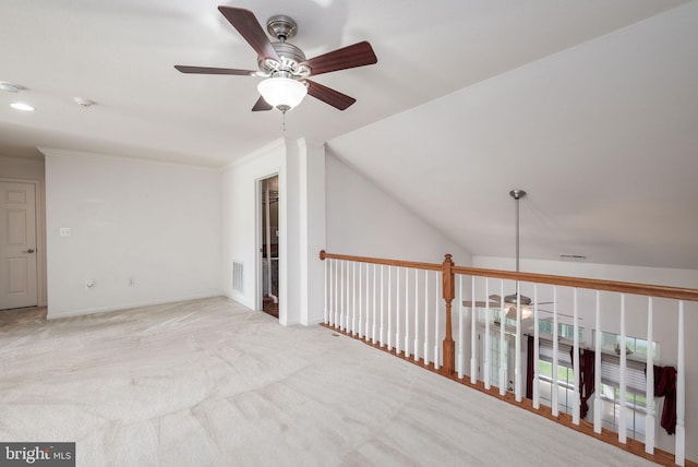 12 Juniper Ct Unit 63, Millville, DE 19967 - empty room with a ceiling fan, a smoke detector, crown molding, and carpet floors