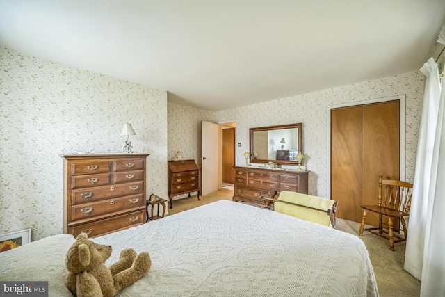 23 Maple St, Ashland, PA 17921 - bedroom featuring wallpapered walls and light carpet