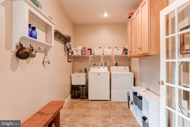 10 Elser Hill Rd, Lititz, PA 17543 - laundry area featuring washing machine and dryer, cabinet space, and recessed lighting