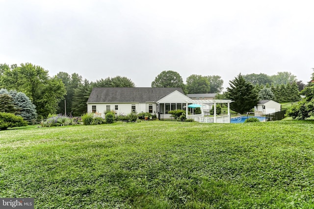 10 Elser Hill Rd, Lititz, PA 17543 - rear view of house featuring an outdoor pool, a yard, and a pergola