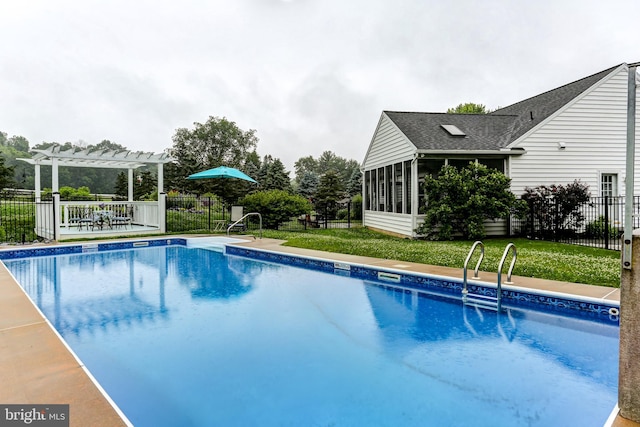 10 Elser Hill Rd, Lititz, PA 17543 - view of pool featuring a pergola and a sunroom