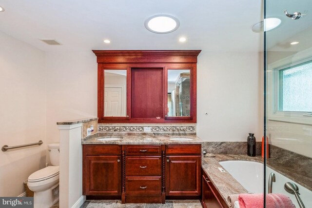 240 Meadow Dr, Haddonfield, NJ 08033 - bathroom featuring double vanity and a garden tub
