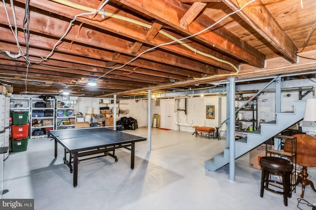240 Meadow Dr, Haddonfield, NJ 08033 - unfinished basement featuring stairway